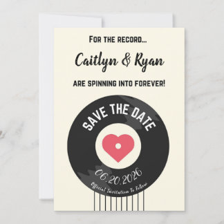 Retro-Schallplatte Save the Date – Musikliebhaber