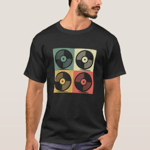 Retro-Schallplatte Vintage-Vinyls LP-Rekord T-Shirt