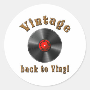 Retro Schallplatte, Vinyl, Vintage, Oldie Runder   Aufkleber