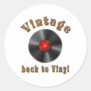 Retro Schallplatte, Vinyl, Vintage, Oldie Runder Aufkleber
