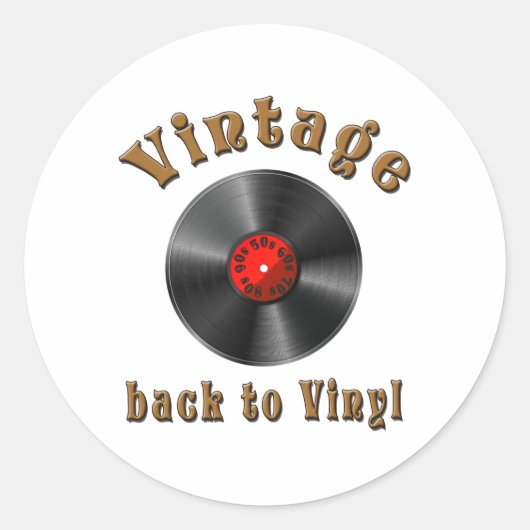 Retro Schallplatte, Vinyl, Vintage, Oldie Runder Aufkleber (Vorderseite)