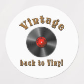 Retro Schallplatte, Vinyl, Vintage, Oldie Runder Etiketten (Design 1)