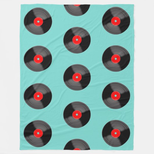 Retro-Schallplatten-Decke Fleecedecke (Vorderseite)