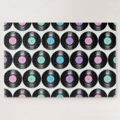 Retro-Schallplatten Farbige Muster Puzzle (Horizontal)