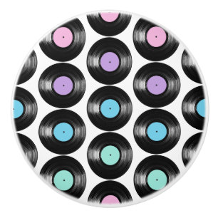 Retro-Schallplatten Farbige Musterdesigns Keramikknauf