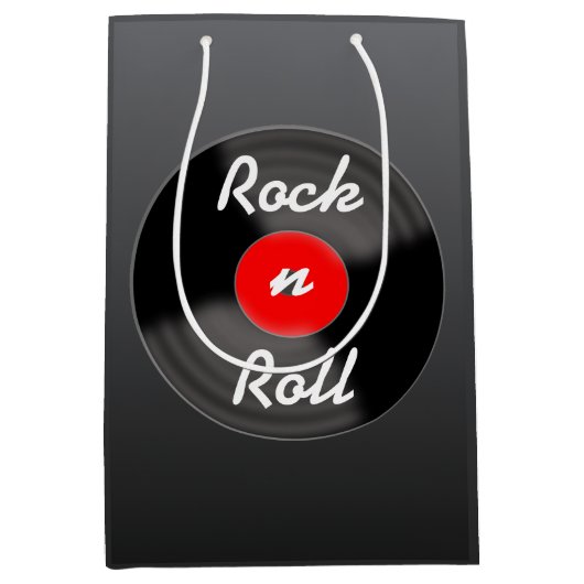 Retro-Schallplatten-Geschenktasche Mittlere Geschenktüte (Vorderseite)