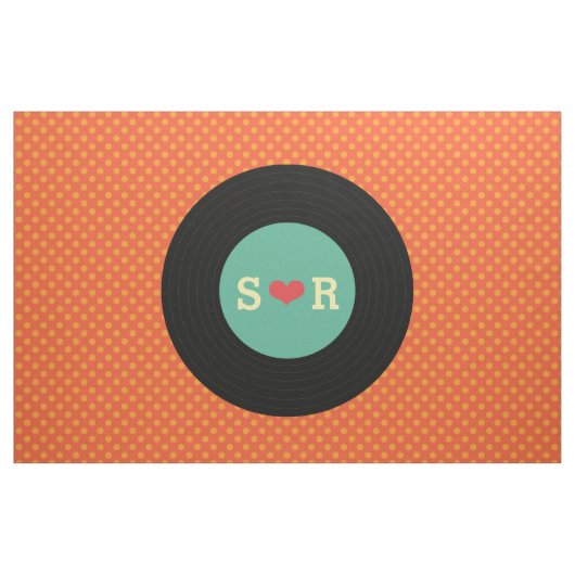 Retro-Schallplatten-Hochzeitsflagge Stoff (Fat Quarter (45,7 x 55,9 cm))