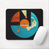 Retro-Schallplatten-Illustration einer sich streck Mousepad (Mit Mouse)
