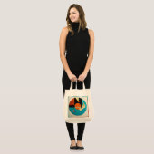 Retro-Schallplatten-Illustration einer sich streck Tragetasche (Vorderseite (Model))