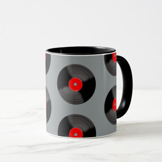 Retro-Schallplatten-Kaffeetasse Tasse (VorderseiteRechts)