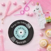 Retro-Schallplatten-Party Pappteller (Party)