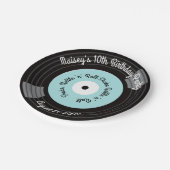 Retro-Schallplatten-Party Pappteller (Schrägansicht)