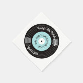 Retro-Schallplatten-Party Serviette (Ecke)