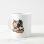 Retro-Schallplattenspieler Kaffeetasse (Vorderseite Links)