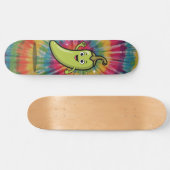 Retro Scharfe Grüne Paprika Skateboard (Horizontal)