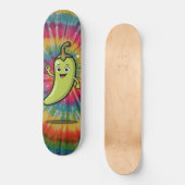 Retro Scharfe Grüne Paprika Skateboard (Vorderseite)