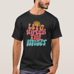 Retro schauen wir uns das Sonnenuntergang Beach Vi T-Shirt