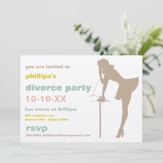 Retro-Scheidung Party Einladungen (Stehend Vorderseite)