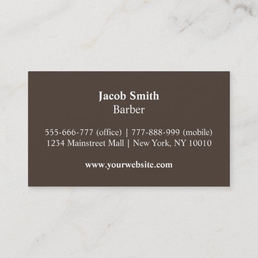 Retro Schere-Haarschnitt bearbeitet Friseursalon Visitenkarte (Rückseite)