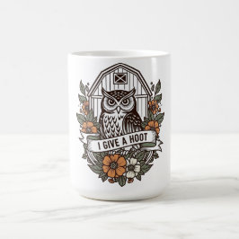 Retro-Scheune Uhu 'I gib a hoot' Design Kaffeetasse