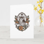 Retro-Scheune Uhu 'I gib a hoot' Design Karte (Gelbe Blume)