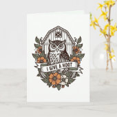 Retro-Scheune Uhu 'I gib a hoot' Design Karte (Gelbe Blume)