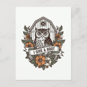 Retro-Scheune Uhu 'I gib a hoot' Design Postkarte (Vorderseite)