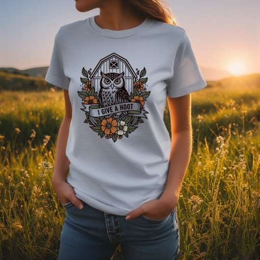 Retro-Scheune Uhu 'I gib a hoot' Design T-Shirt