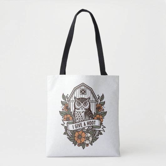 Retro-Scheune Uhu 'I gib a hoot' Design Tasche (Vorderseite)