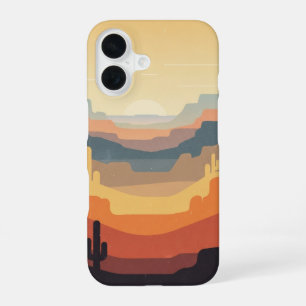 Retro-Schichtcanyons iPhone 16 Hülle