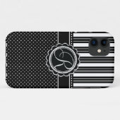 Retro schickes elegantes Schwarzweiss des Case-Mate iPhone Hülle (Rückseite (Horizontal))