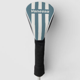 Retro Schiefergrau Drei Steifen mit Namen Golf Headcover