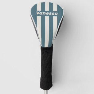 Retro Schiefergrau Drei Steifen mit Namen Golf Headcover