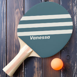 Retro Schiefergrau Drei Streifen mit Namen Tischtennis Schläger