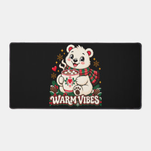 Retro-Schild Polarer Bär Warme Vibes Schreibtisch Schreibtischunterlage