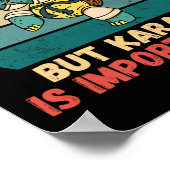 Retro Schildkröte Schule ist wichtig Karate ist wi Poster (Ecke)
