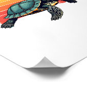 Retro-Schildkröten-T-Shirt Poster (Ecke)
