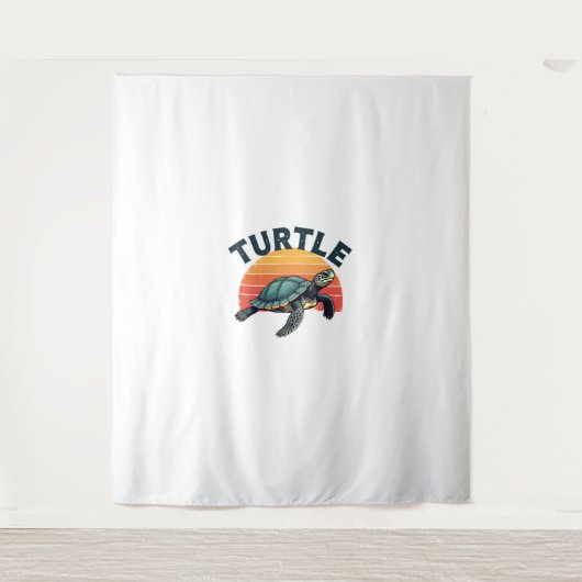Retro-Schildkröten-T-Shirt Wandteppich (Vorderseite)