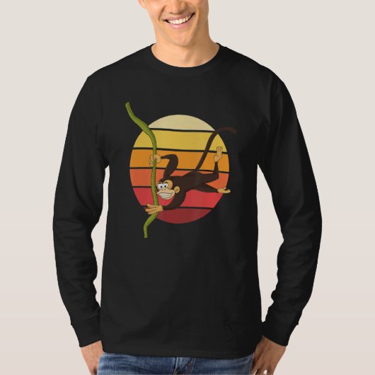Retro Schimpanse Tier Affe T-Shirt (Vorderseite)