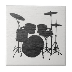 Retro-Schlagzeug-Set Silhouette Keramikfliese