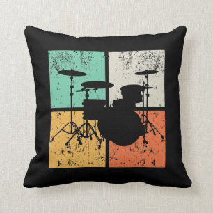 Retro-Schlagzeug-Set Vintage-Trommelmusik Schlagze Kissen