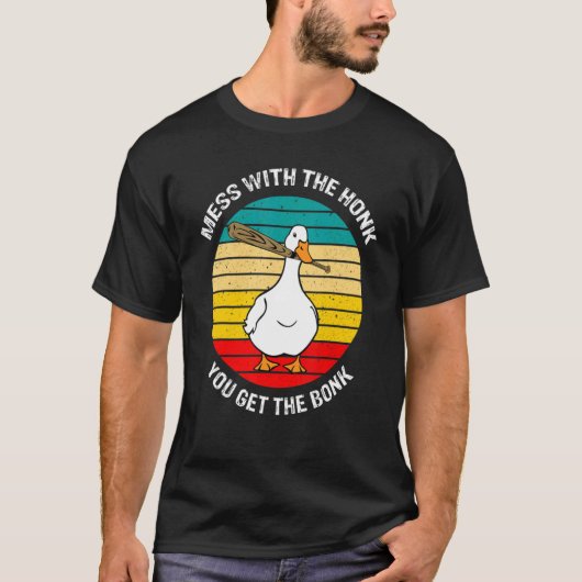 Retro-Schlamassel mit Honk holen sich Gänseduckfar T-Shirt (Vorderseite)