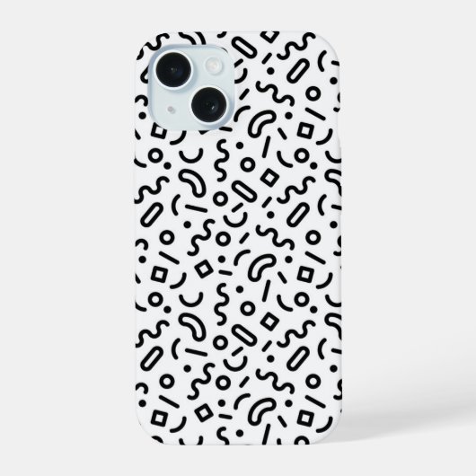 Retro-Schlangenlinien-Muster iPhone 15 Hülle (Rückseite)