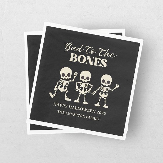 Retro schlecht zu den Knochen spenstig Halloween Serviette