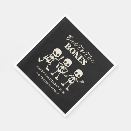 Retro schlecht zu den Knochen spenstig Halloween Serviette (Ecke)