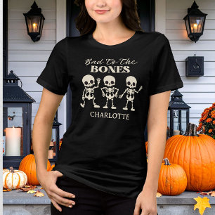 Retro schlecht zu den Knochen spenstig Halloween Tri-Blend Shirt