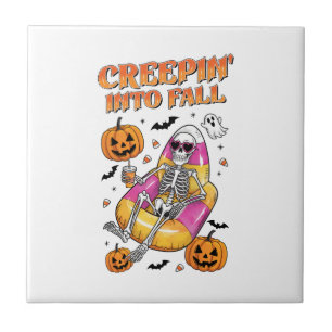 Retro Schleichen in den Herbst Halloween Fliese