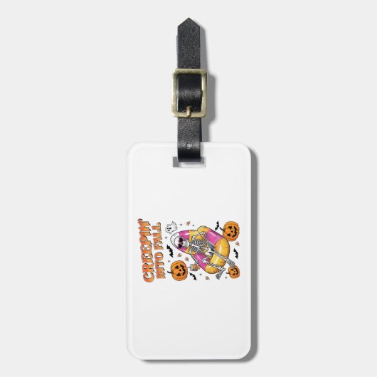 Retro Schleichen in den Herbst Halloween Gepäckanhänger (Vorderseite vertikal)