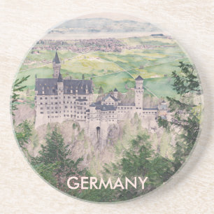 Retro Schloss Neuschwanstein in Deutschland Getränkeuntersetzer