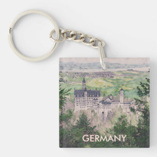 Retro Schloss Neuschwanstein in Deutschland Schlüsselanhänger